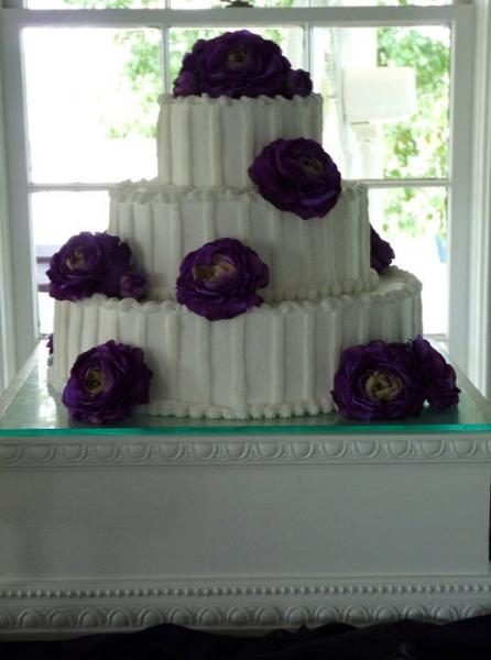 Purple and white cake at Childrens Harbor