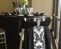 185-Black Polyester Overlays (54" x 54") @ $2/each.
250-Black/White Lamour Damask Chair Ties (108") @ $2/each.
58-Black Spandex Chair Band @$.50/each.

Chair Ties New Condition & Overlays/Bands Like New.

(Rhinestone Wrap Not Included w/Chair Band.)