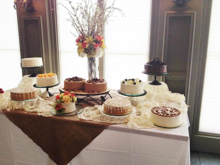 Dessert cake table for wedding