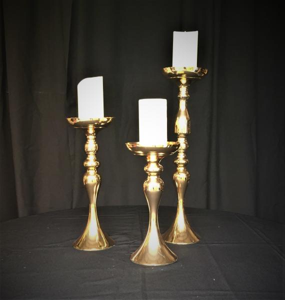 9-Sets Available Including: 1-12.5", 1-15.5", & 1-21" w/3-6" Ivory Flickering Flameless LED Candles.
$45.00 per set 
New Condition.

