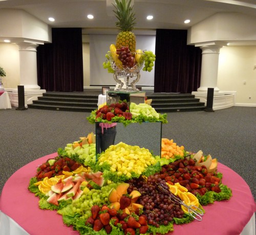 Lovely, colorful presentation of fresh fruit.