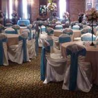 Universal Chair Covers & Blue Sashes