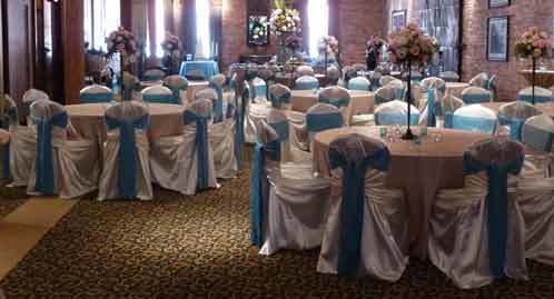 100-Ivory Universal Chair Covers Available @ $1/each.

Like New Condition.

(Blue Sashes Not Available)